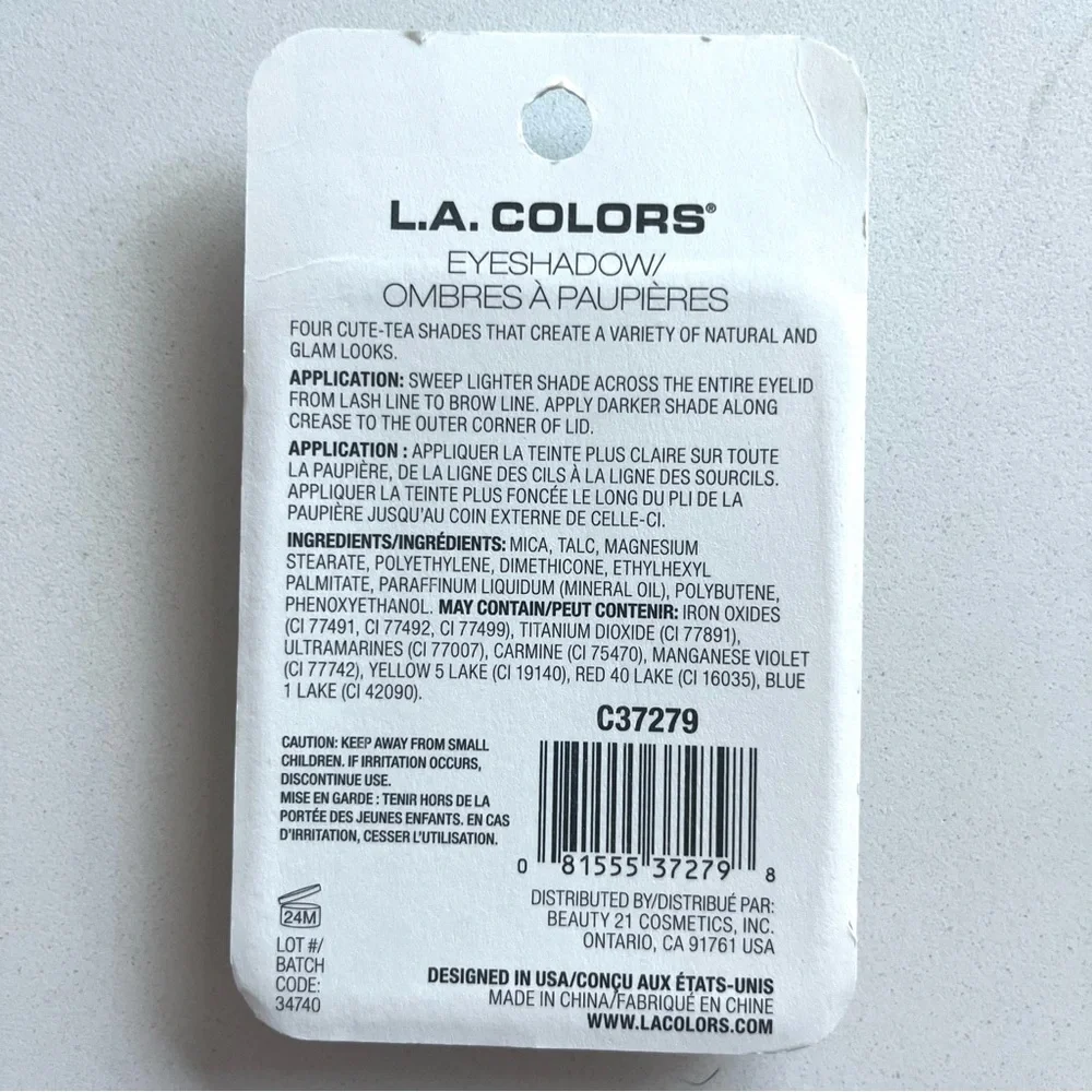 💜 L.A. Colors Bubble Tea, Shimmer Eyeshadow Palette, Blueberry